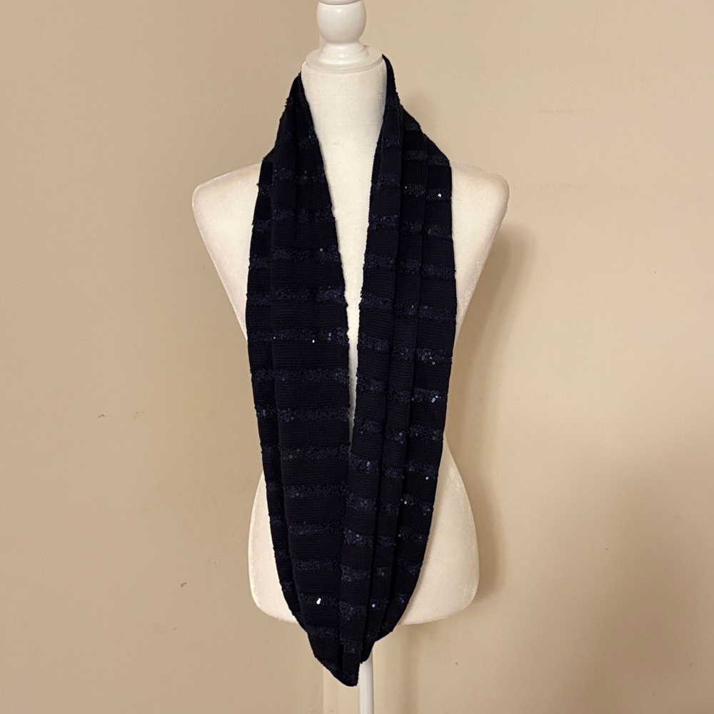 New York & Co, black beaded cowl